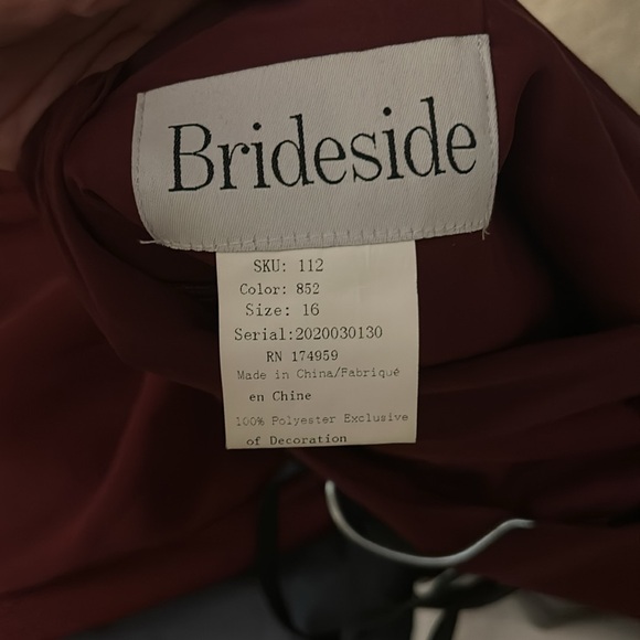 Bridesmaid Halter Dress Wine Color - Picture 3 of 3